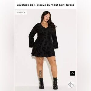 Love sick Bell Sleeve Burnout Dress